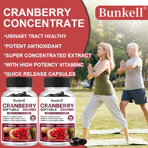 Cranberry 25000mg Fruit Extract with Vitamin C Softgels EXP:July 2026- - Image 3