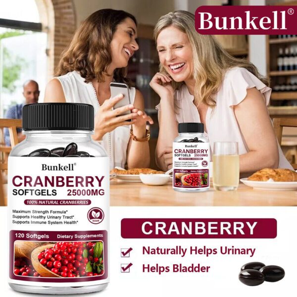 Cranberry 25000mg Fruit Extract with Vitamin C Softgels EXP:July 2026- - Image 5