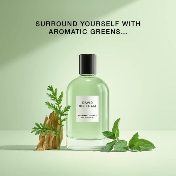 David Beckham Aromatic Greens, Eau de Parfum for him, holzig-grüner Herrenduft, Glasflakon, 100 ml - Image 4